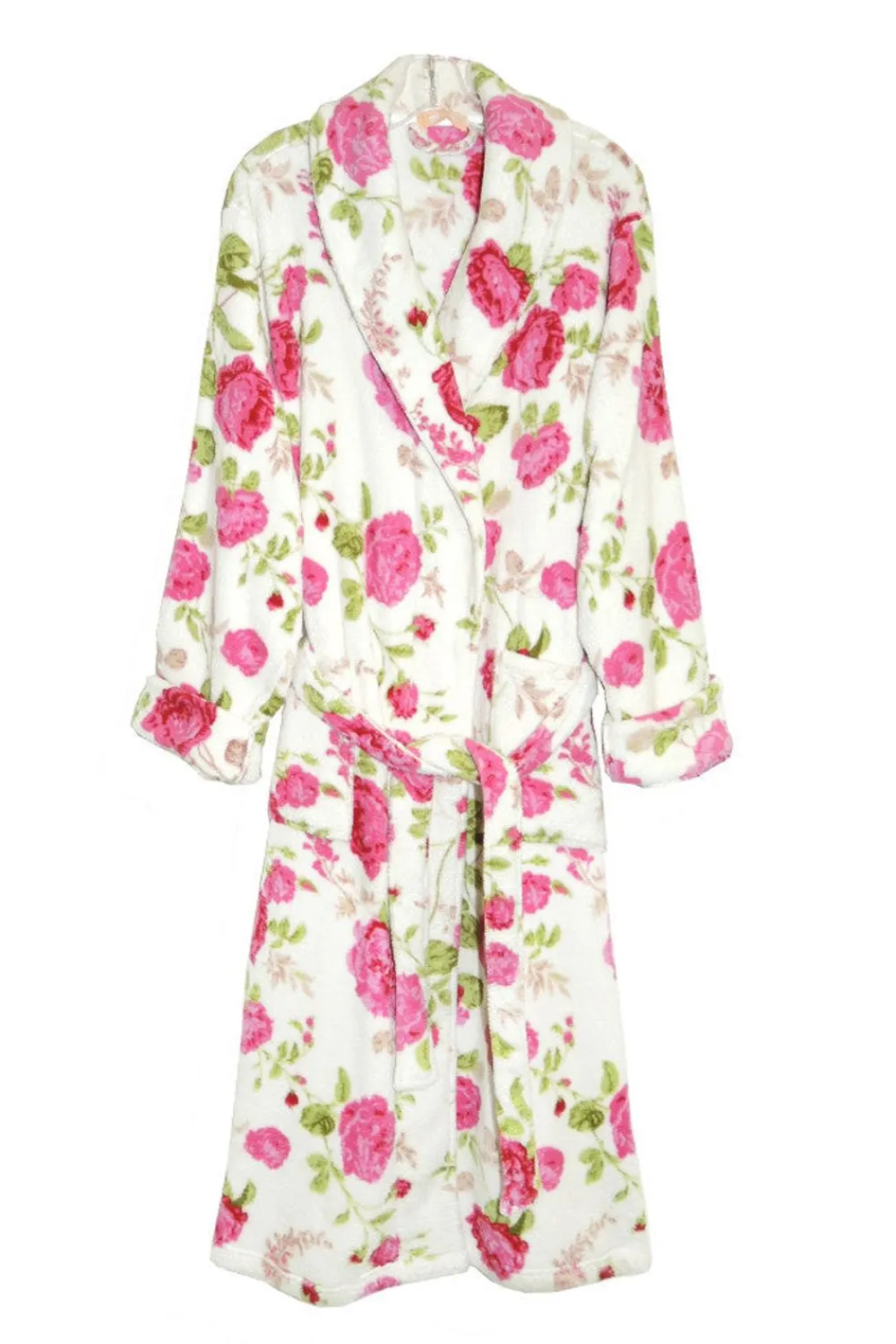 La Cera™ Albornoz De Felpa Polar Floral La Cera