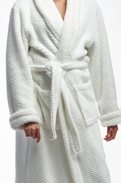La Cera™ Albornoz De Forro Polar Texturizado De Largo Completo La Cera