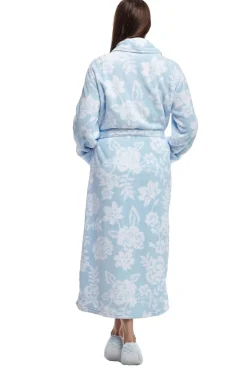 La Cera™ Albornoz Polar Floral Con Cinturon La Cera