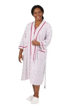La Cera™ Bata De Punto Con Estampado Floral De Talla Grande