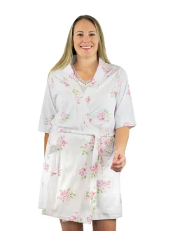 La Cera™ Bata De Punto De Algodon Con Estampado Floral