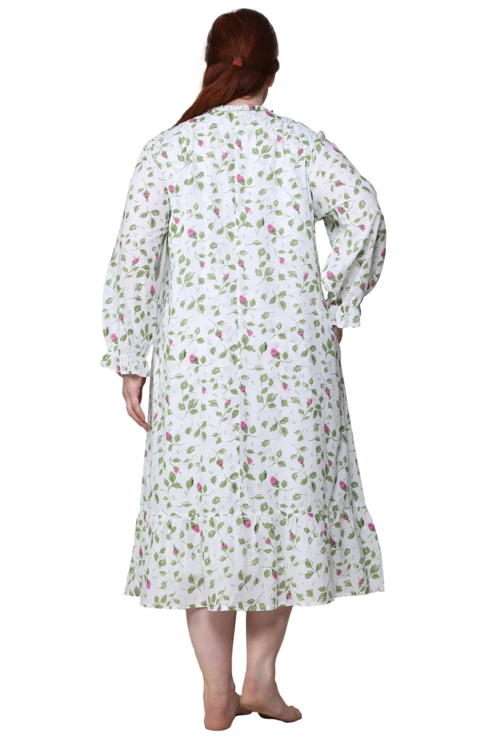 La Cera™ Bata La Cera Rose Vine 100% Algodon - Talla Grande