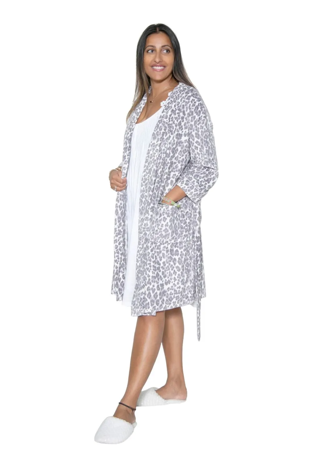La Cera™ Bata Tipo Kimono Minky Sedosa Y Transparente De La Cera