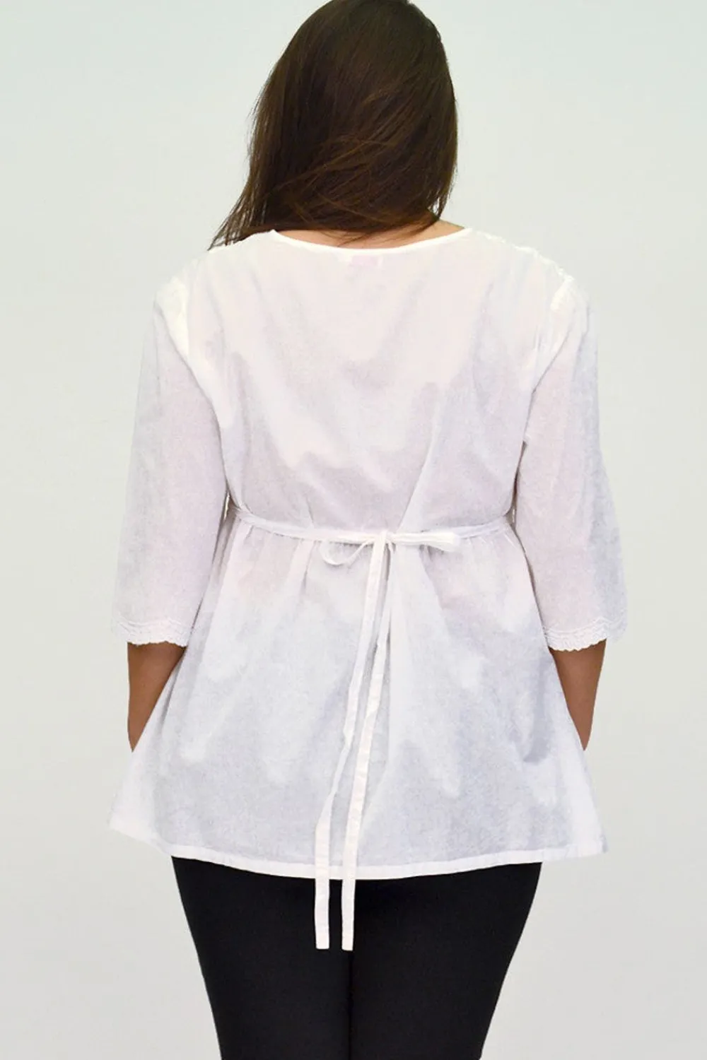 La Cera™ Blusa Con Corpino Bordado De Talla Grande La Cera