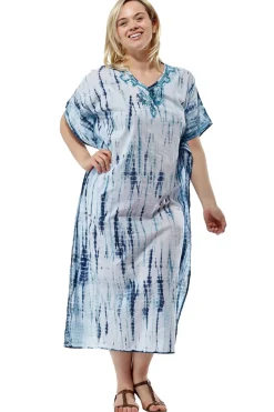 La Cera™ Caftan 100% Algodon Con Estampado Tie-Dye