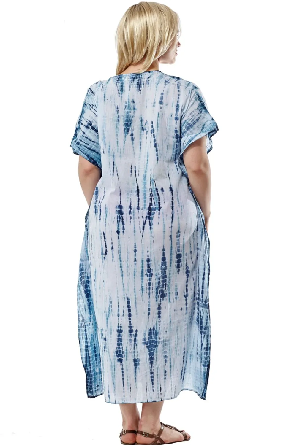 La Cera™ Caftan 100% Algodon Con Estampado Tie-Dye