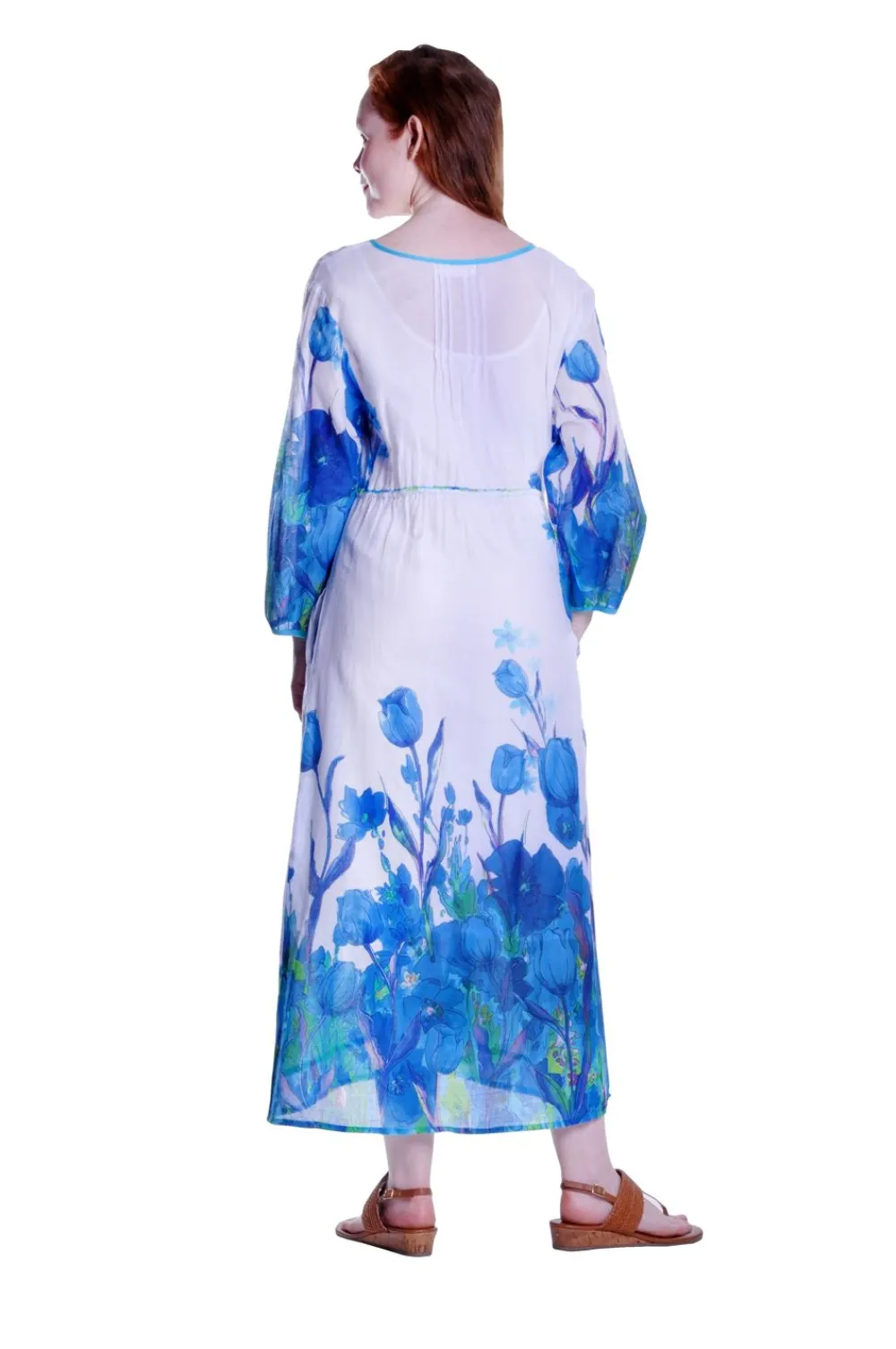 La Cera™ Caftan 100% Algodon Estampado Floral