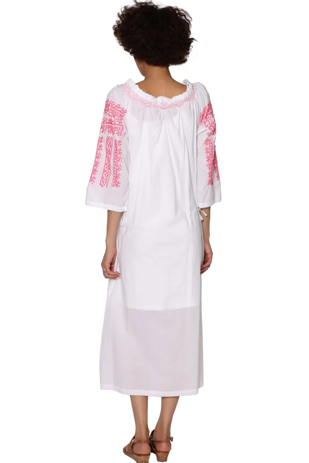La Cera™ Caftan Bordado Con Manga Corta La Cera