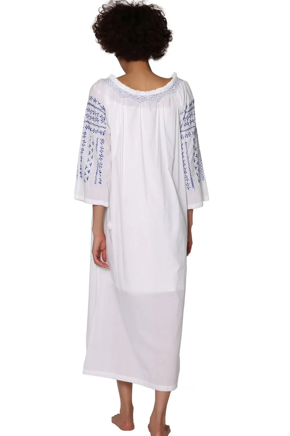 La Cera™ Caftan Bordado Con Manga Corta La Cera