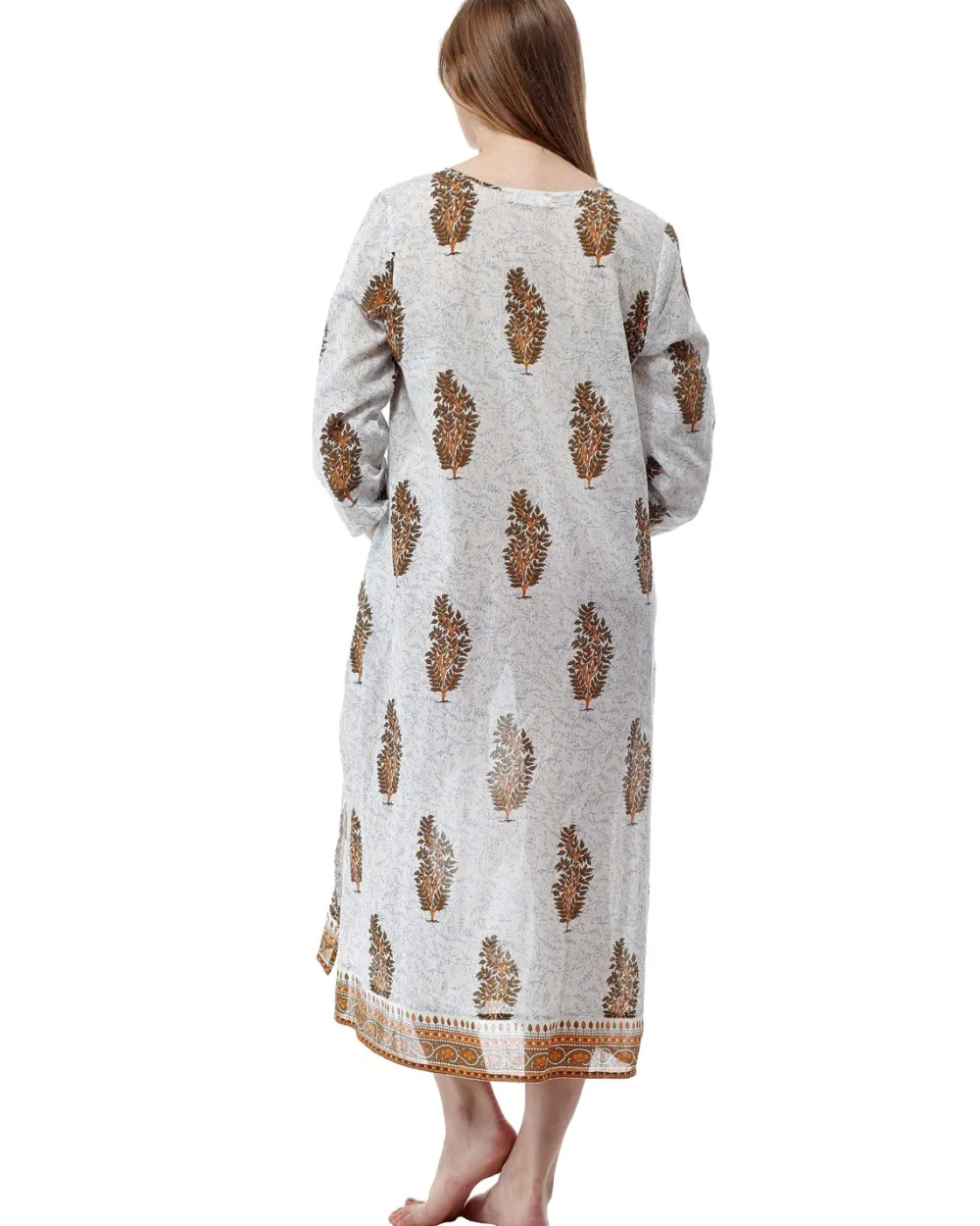 La Cera™ Caftan Estampado De Manga Larga La Cera