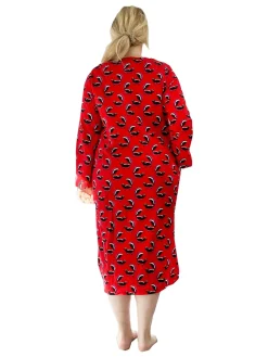 La Cera™ Camisa De Noche Henley De Franela Whimsical Skunk De Talla Grande
