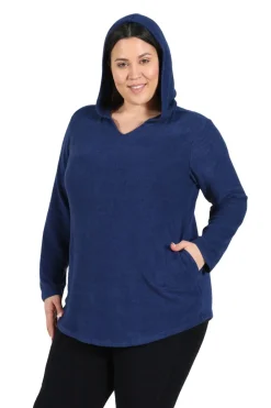 La Cera™ Camiseta Acogedora Con Capucha De Talla Grande