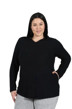 La Cera™ Camiseta Acogedora Con Capucha De Talla Grande
