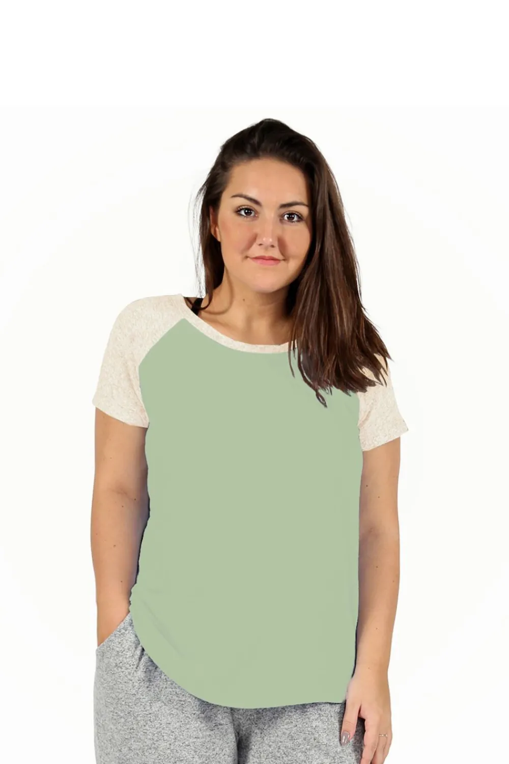 La Cera™ Camiseta De Dos Tonos De Talla Grande The Comfort Collection