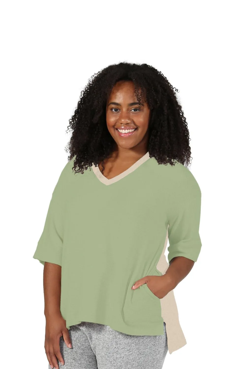 La Cera™ Camiseta De Talla Grande The Comfort Collection Block
