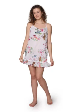 La Cera™ Camisola De Algodon Floral Blanca