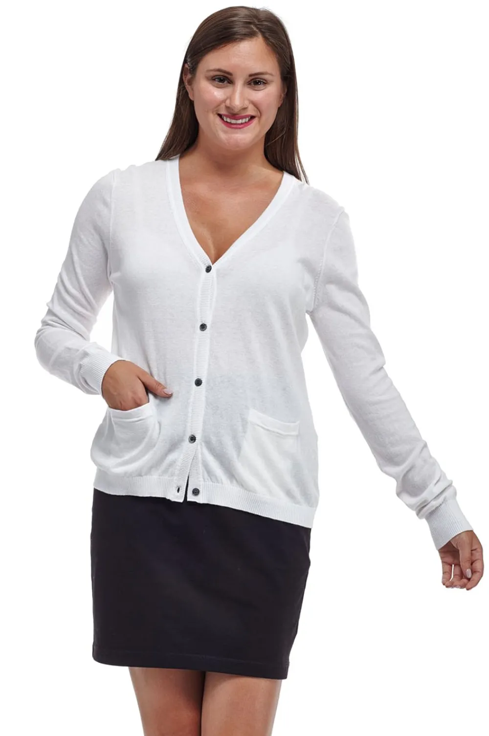 La Cera™ Cardigan De Manga Larga Con Bolsillos La Cera