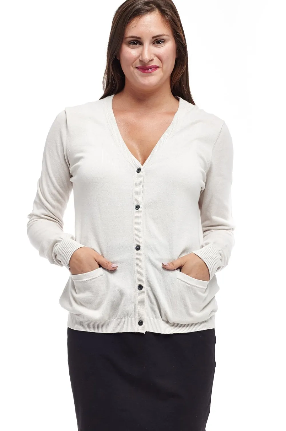 La Cera™ Cardigan De Manga Larga Con Bolsillos La Cera