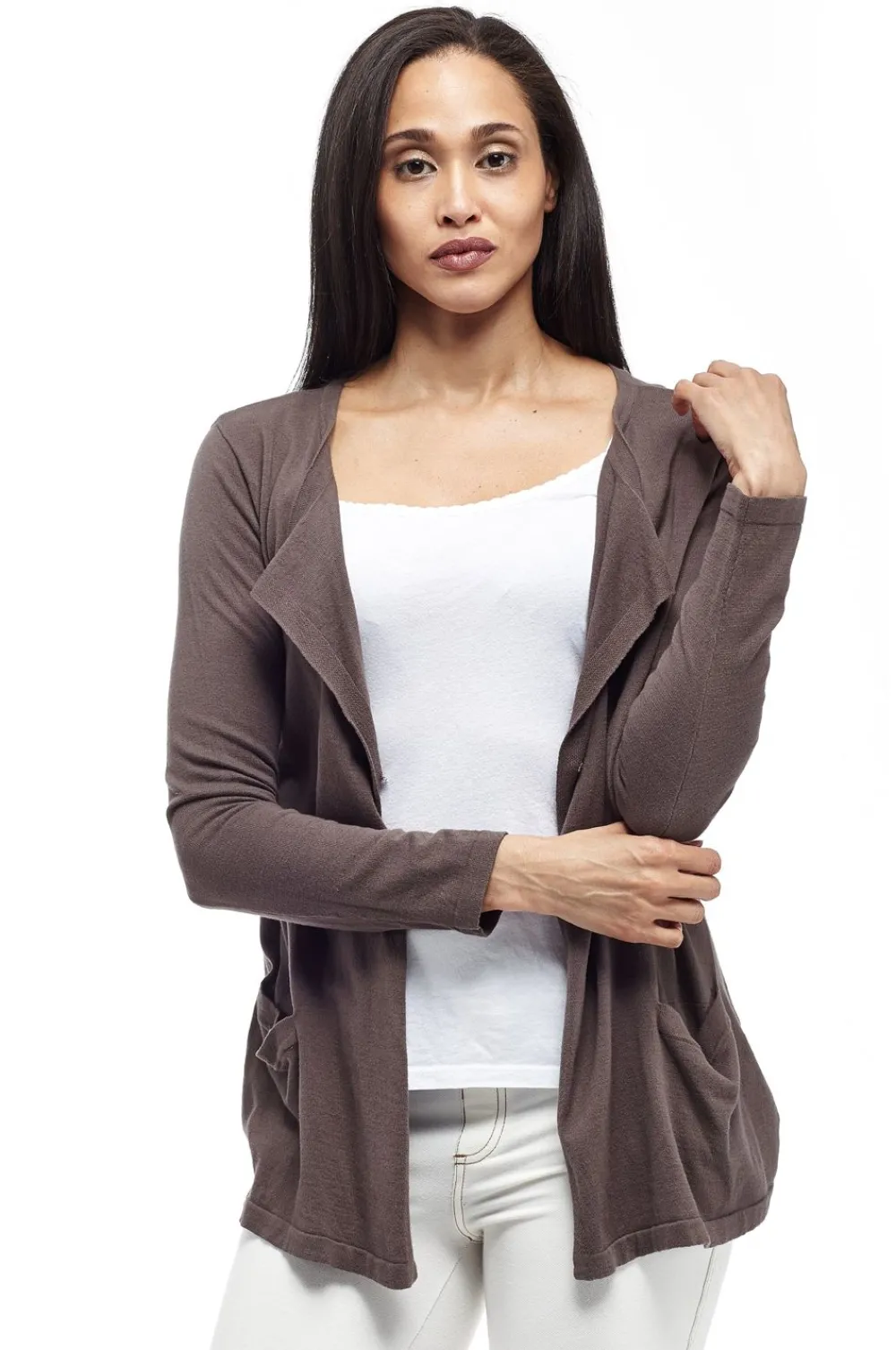 La Cera™ Cardigan Tipo Cascada De Manga Larga La Cera