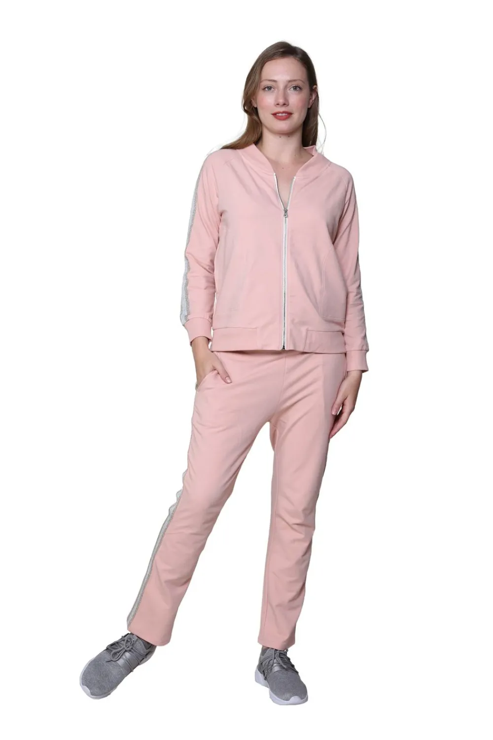 La Cera™ Chaqueta Con Cremallera De Felpa Francesa De Talla Grande