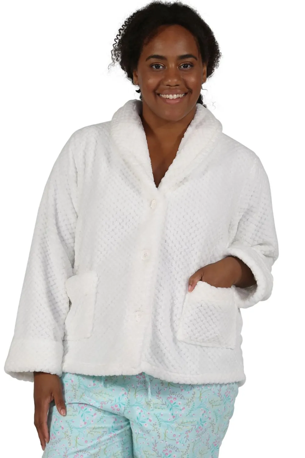 La Cera™ Chaqueta De Cama De Forro Polar De Panal De Talla Grande