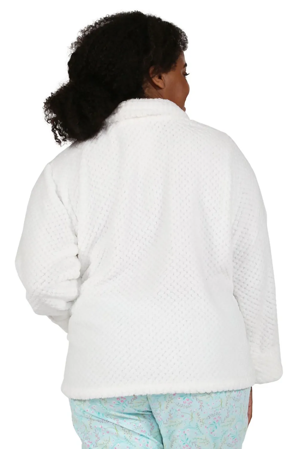 La Cera™ Chaqueta De Cama De Forro Polar De Panal De Talla Grande