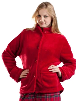 La Cera™ Chaqueta De Cama Roja De Felpa La Cera