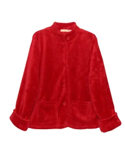 La Cera™ Chaqueta De Cama Roja De Felpa La Cera