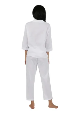 La Cera™ Conjunto De Pijama Con Bordado De Girasoles 100% Algodon