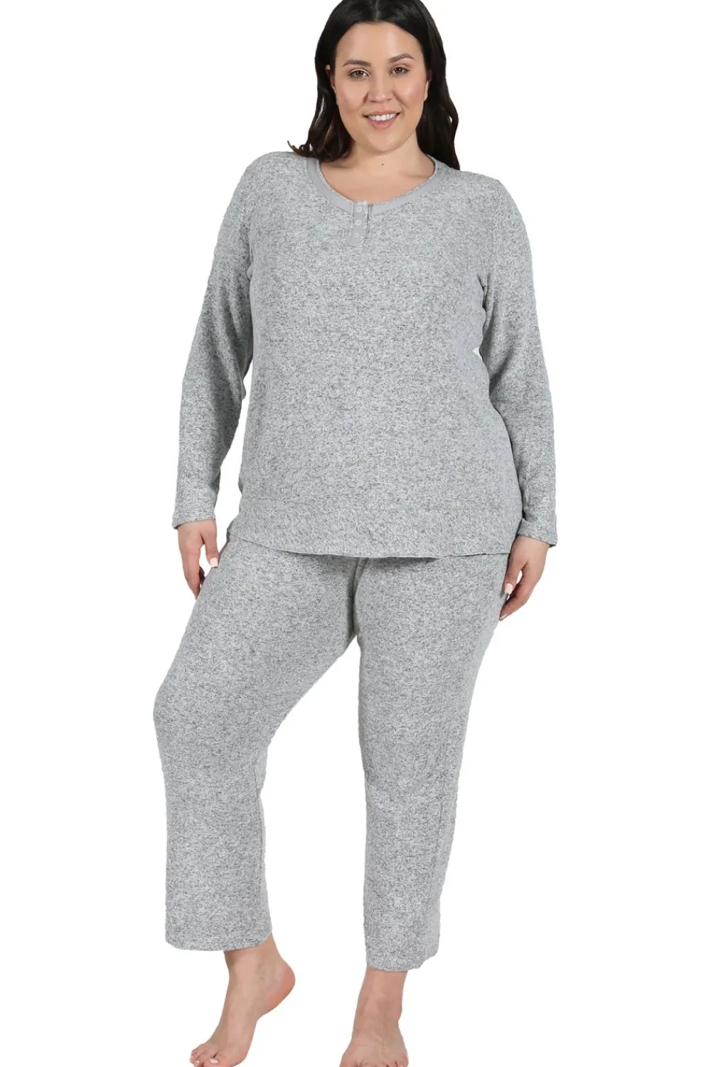 La Cera™ Conjunto De Pijama Con Broche A Presion De Talla Grande De The Comfort