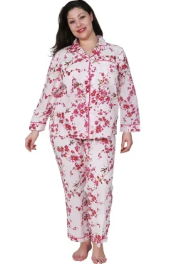 La Cera™ Conjunto De Pijama De Algodon Con Manga 3/4 Cherry Blossom De La Cera