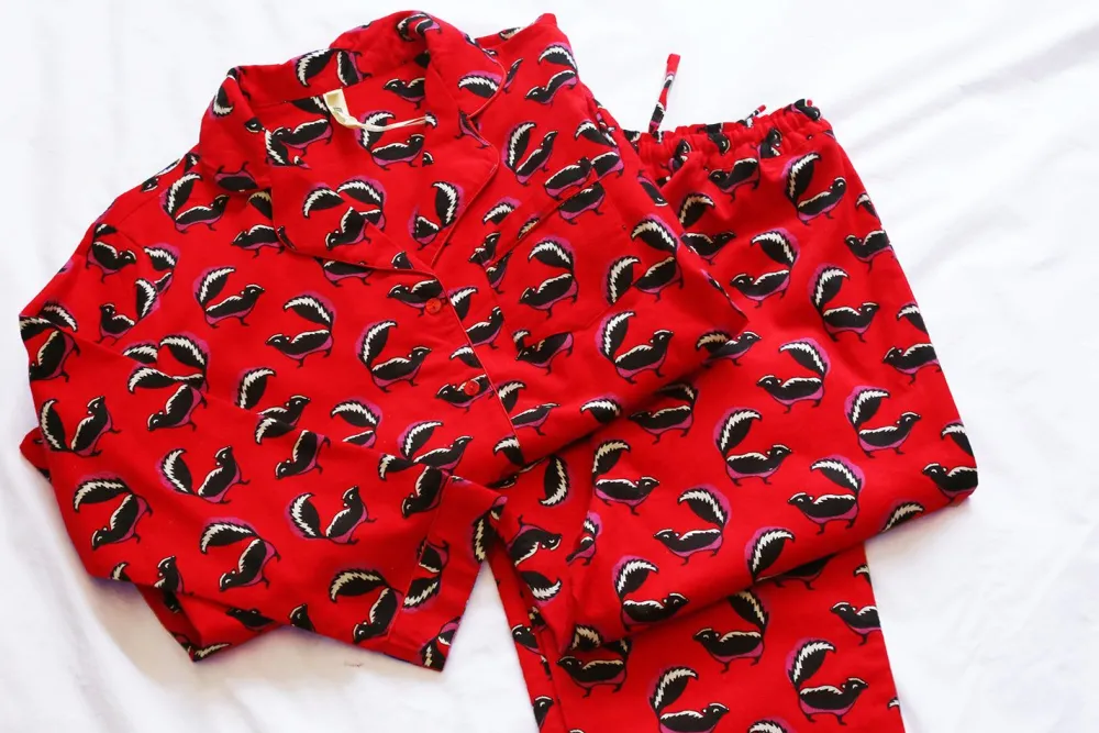 La Cera™ Conjunto De Pijama De Franela Whimsical Skunk