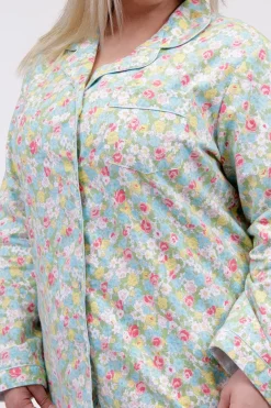 La Cera™ Conjunto De Pijama De Franela Floral De Talla Grande La Cera