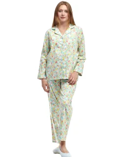 La Cera™ Conjunto De Pijama De Franela Floral De Manga Larga De La Cera