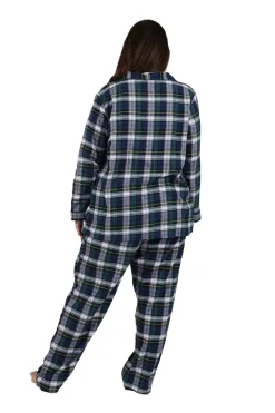 La Cera™ Conjunto De Pijama De Franela A Cuadros Tenido En Hilo De Algodon 100