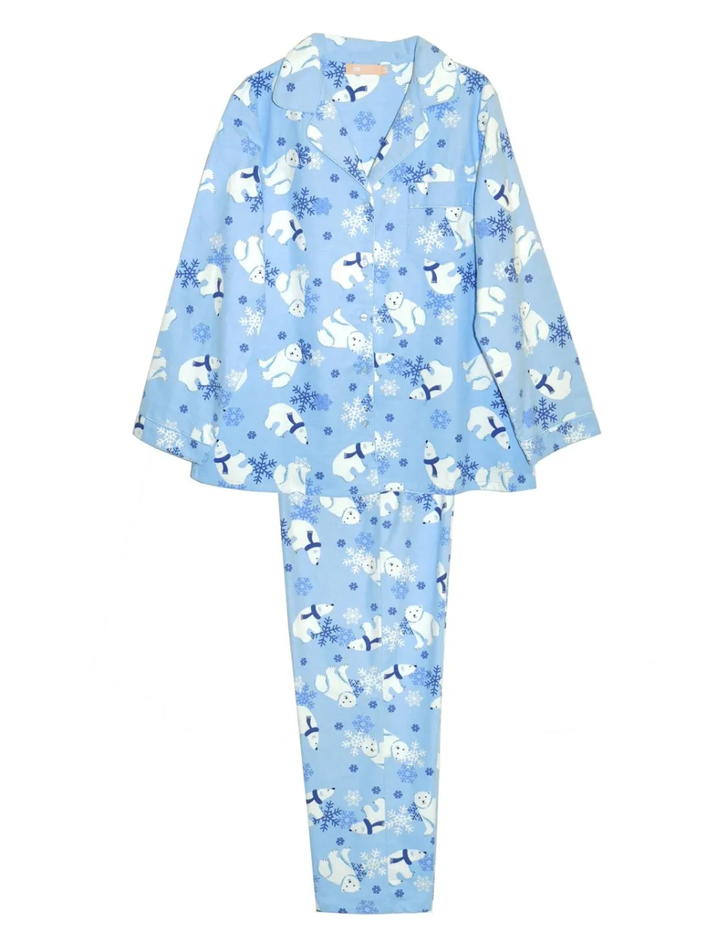 La Cera™ Conjunto De Pijama De Franela Con Oso Polar De Talla Grande