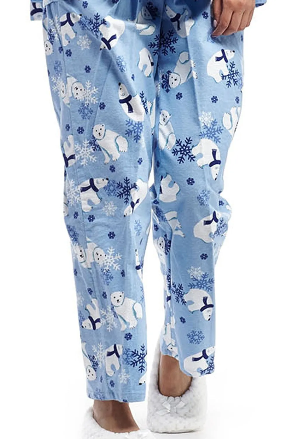 La Cera™ Conjunto De Pijama De Franela Con Oso Polar De Talla Grande