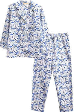 La Cera™ Conjunto De Pijama De Franela De Zorro Azul