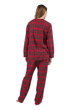 La Cera™ Conjunto De Pijama De Franela A Cuadros Tenido En Hilo 100% Algodon