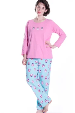 La Cera™ Conjunto De Pijama De Franela Con Estampado De Buhos