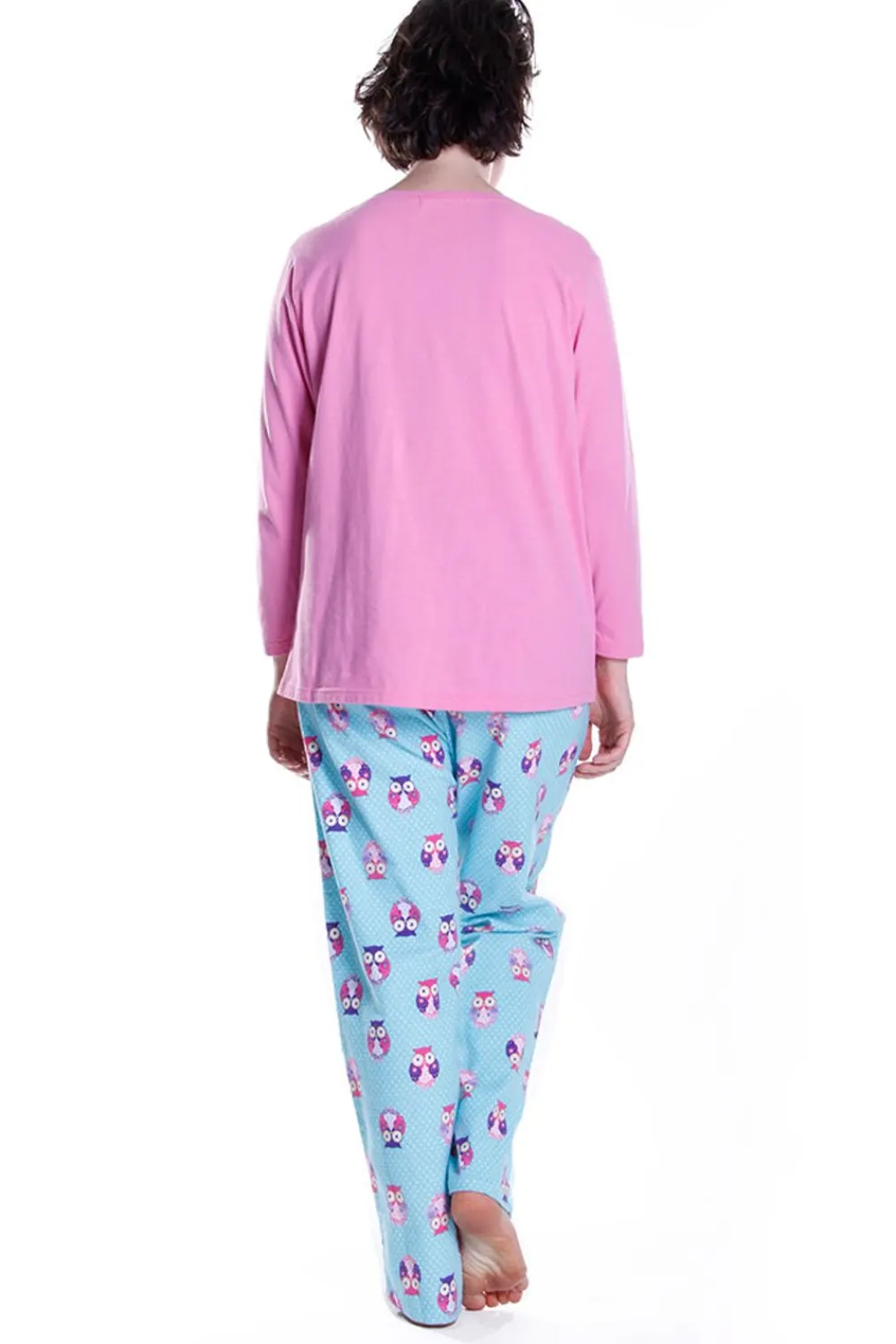 La Cera™ Conjunto De Pijama De Franela Con Estampado De Buhos
