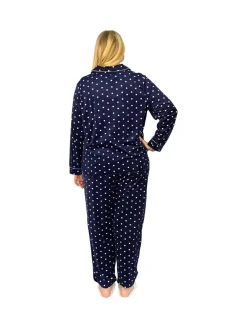 La Cera™ Conjunto De Pijama De Polar Minky Transparente De Talla Grande La Cera