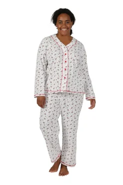 La Cera™ Conjunto De Pijama De Talla Grande Con Muerdago De Manga Larga