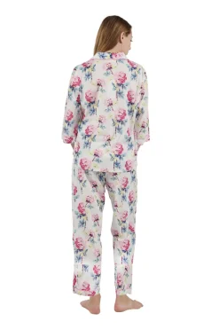 La Cera™ Conjunto De Pijama Floral De Manga 3/4 100% Algodon