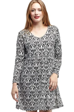 La Cera™ La Cera Baroque Print Pullover Tunic Top