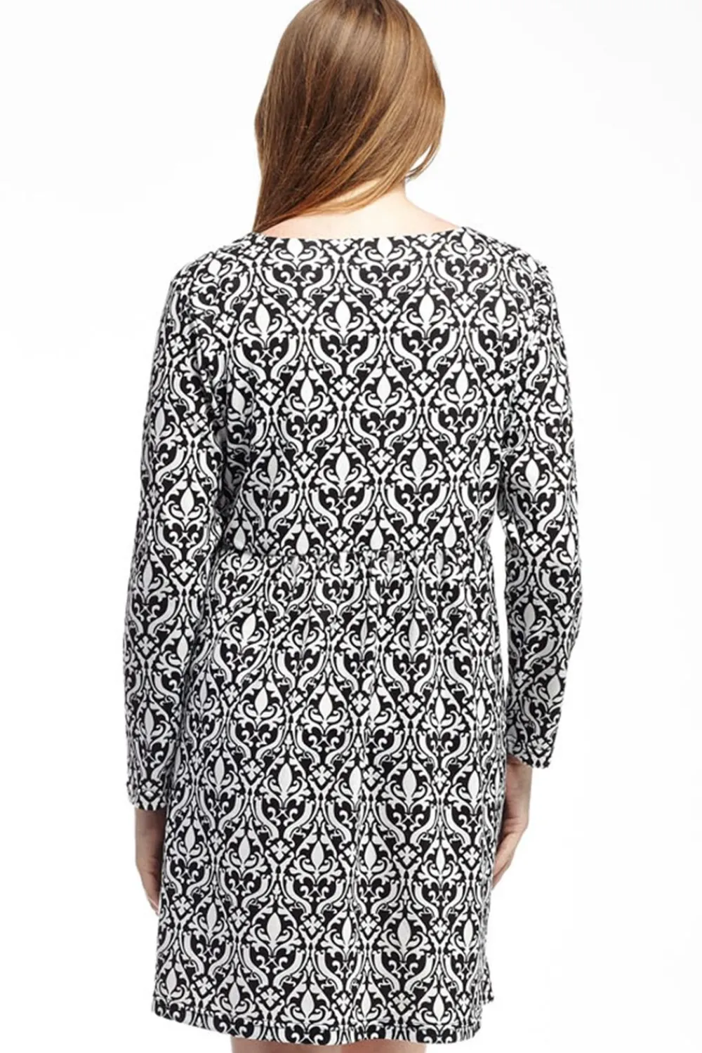 La Cera™ La Cera Baroque Print Pullover Tunic Top