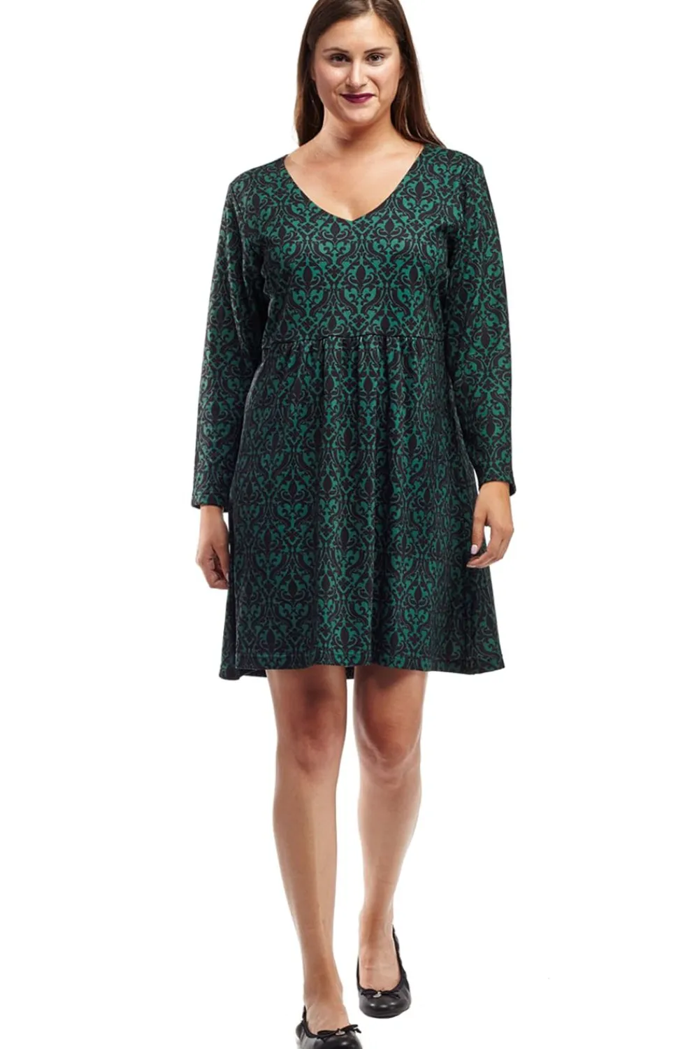 La Cera™ La Cera Baroque Print Pullover Tunic Top