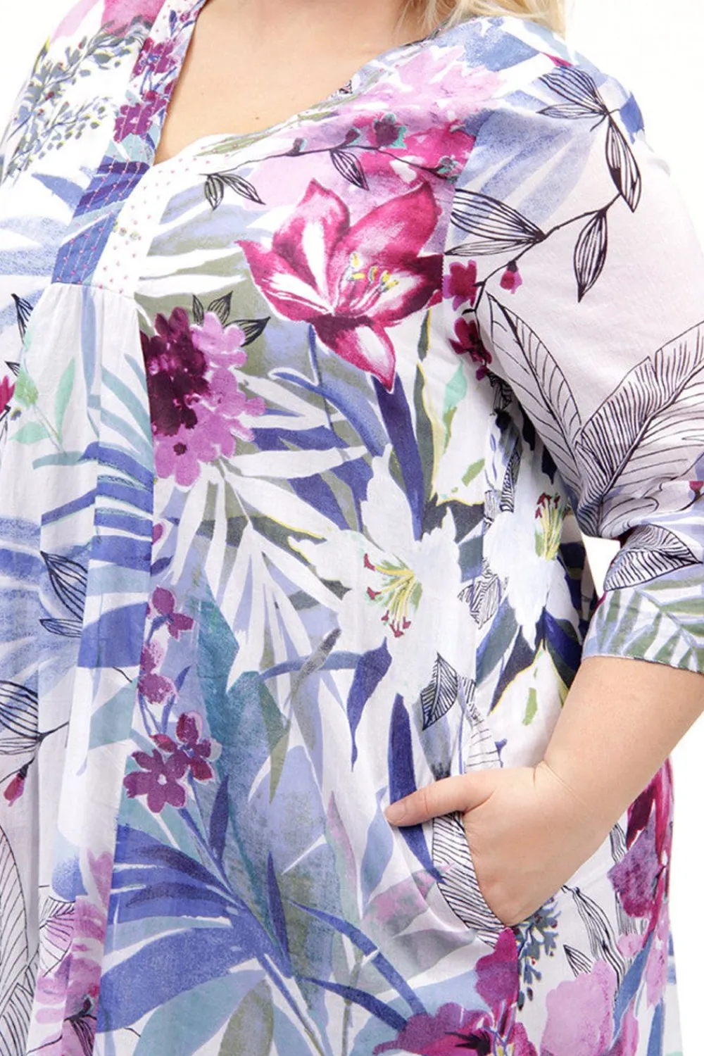 La Cera™ La Cera Caftan Estampado Alto Y Bajo Para Mujer Talla Grande