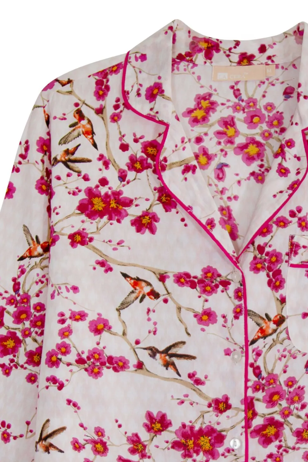 La Cera™ La Cera Conjunto De Pijama De Algodon Con Manga 3/4 Cherry Blossom
