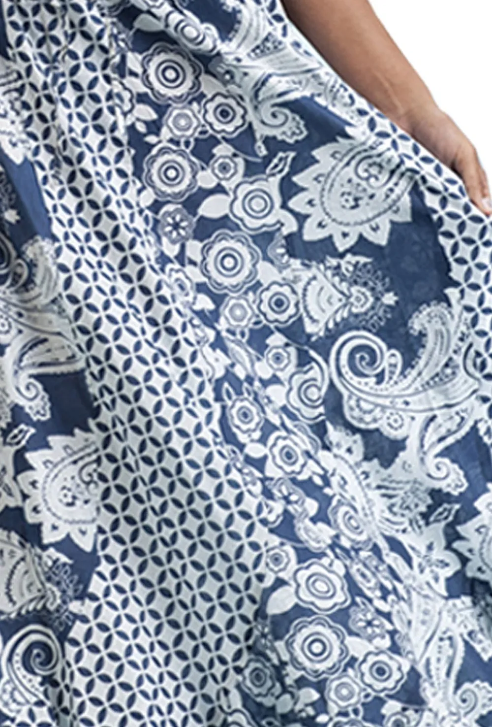 La Cera™ La Cera Maxifalda 100% Gasa De Algodon Con Estampado Mixto